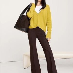 Banana Republic Crop Flare Ponte Pants Chocolate Brown S Tall